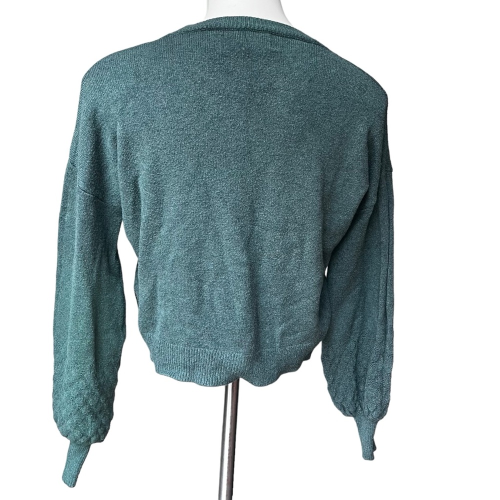 Dreamers by Debut Crewneck Cropped Green Sweater, Sz XS - Picture 4 of 14